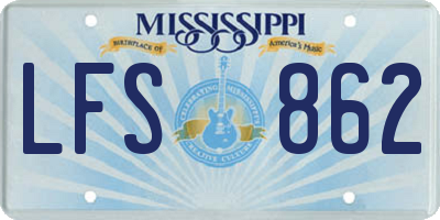 MS license plate LFS862
