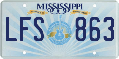 MS license plate LFS863