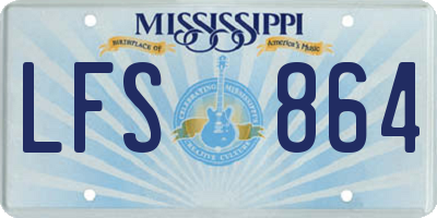 MS license plate LFS864