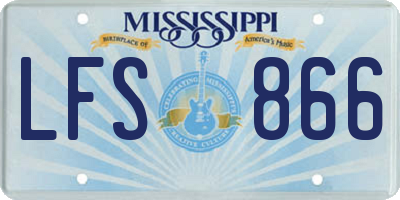 MS license plate LFS866