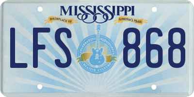MS license plate LFS868