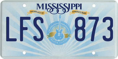 MS license plate LFS873