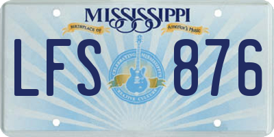MS license plate LFS876