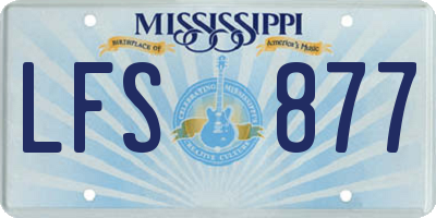 MS license plate LFS877