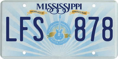 MS license plate LFS878