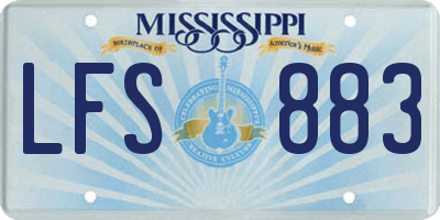 MS license plate LFS883
