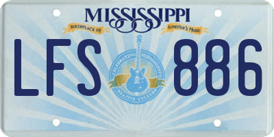 MS license plate LFS886