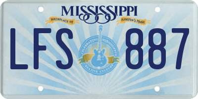 MS license plate LFS887