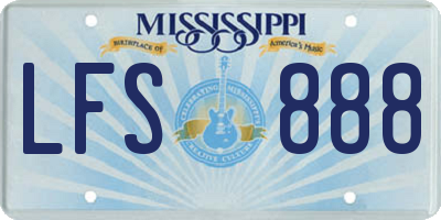 MS license plate LFS888