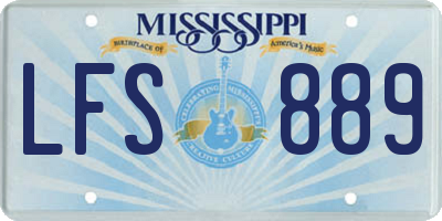 MS license plate LFS889