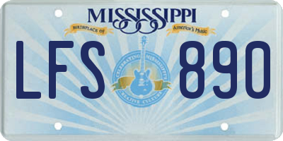 MS license plate LFS890