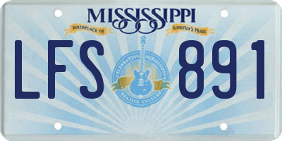 MS license plate LFS891