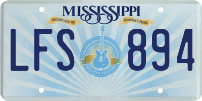 MS license plate LFS894