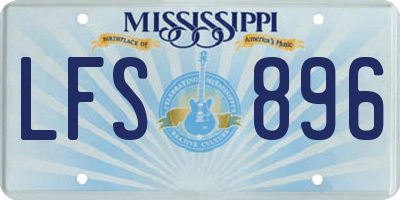 MS license plate LFS896