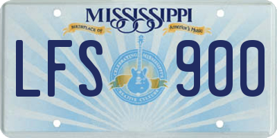 MS license plate LFS900