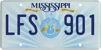 MS license plate LFS901