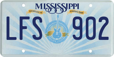 MS license plate LFS902