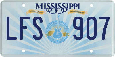 MS license plate LFS907
