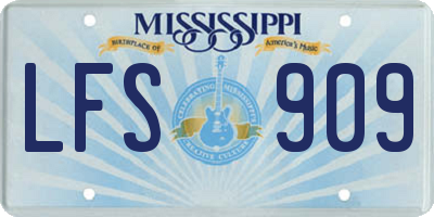 MS license plate LFS909