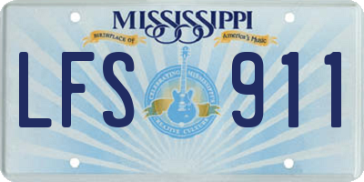 MS license plate LFS911