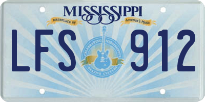 MS license plate LFS912