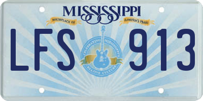 MS license plate LFS913