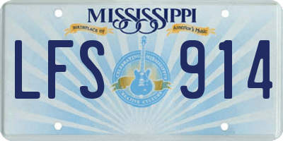 MS license plate LFS914