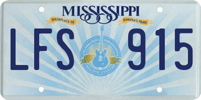 MS license plate LFS915