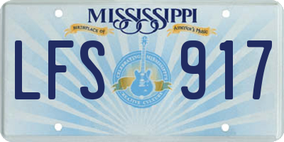 MS license plate LFS917