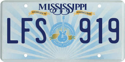 MS license plate LFS919