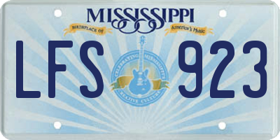 MS license plate LFS923