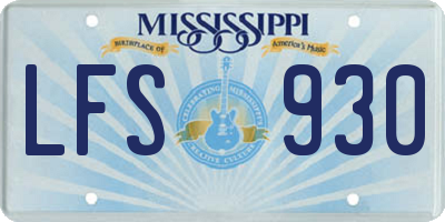 MS license plate LFS930