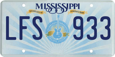 MS license plate LFS933