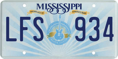 MS license plate LFS934