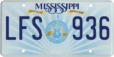 MS license plate LFS936
