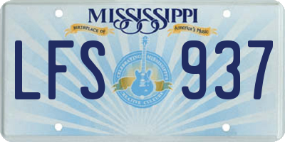 MS license plate LFS937