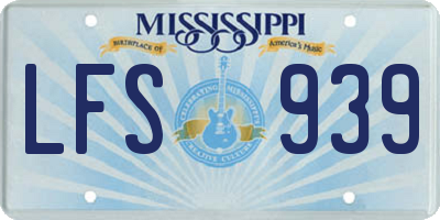 MS license plate LFS939