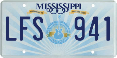 MS license plate LFS941