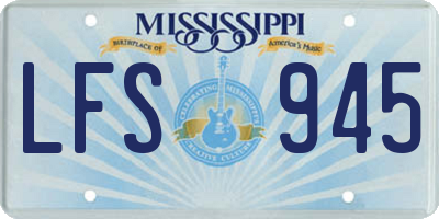 MS license plate LFS945