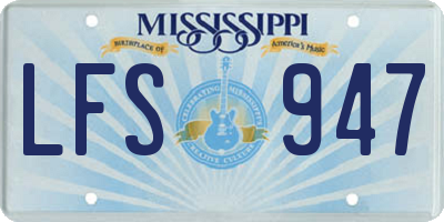MS license plate LFS947