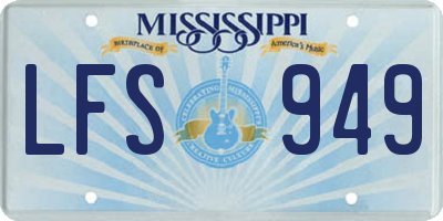 MS license plate LFS949