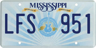 MS license plate LFS951