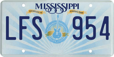 MS license plate LFS954