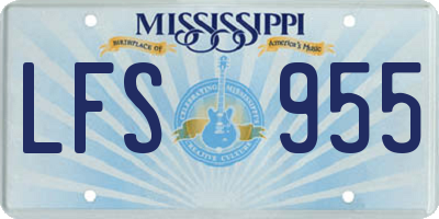 MS license plate LFS955