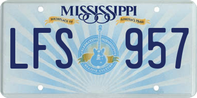 MS license plate LFS957