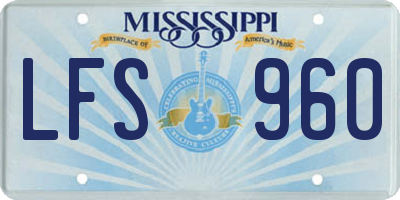 MS license plate LFS960
