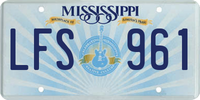 MS license plate LFS961