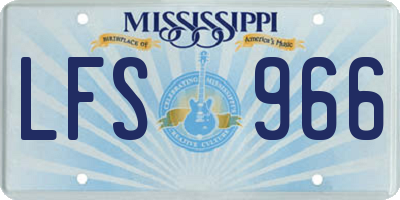 MS license plate LFS966