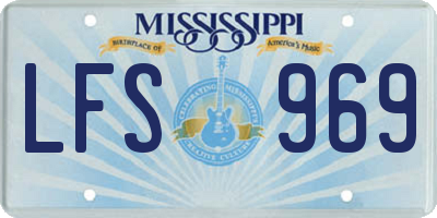 MS license plate LFS969