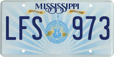 MS license plate LFS973